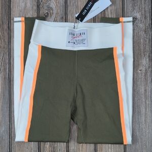 Adam Selman Sport Stripe Foundation Leggings - Army Green​ Size M